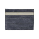 KEY&CO Genuine Eel Skin Slim Card Holder ? Grey with Tan/White Trim