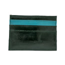 KEY&CO Genuine Eel Skin Slim Card Holder ? Green with Pink/Teal Trim