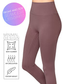 WB3018 Peached Seamless Front & Side High Waisted Leggings with Inner Pocket Full-Length Yoga Pants