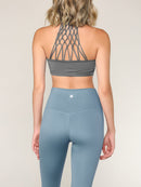 WB3018 Peached Seamless Front & Side High Waisted Leggings with Inner Pocket Full-Length Yoga Pants