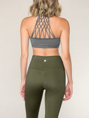 WB3018 Peached Seamless Front & Side High Waisted Leggings with Inner Pocket Full-Length Yoga Pants