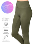 WB3018 Peached Seamless Front & Side High Waisted Leggings with Inner Pocket Full-Length Yoga Pants