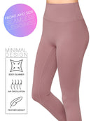 WB3018 Peached Seamless Front & Side High Waisted Leggings with Inner Pocket Full-Length Yoga Pants