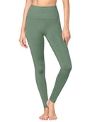 WB3018 Peached Seamless Front & Side High Waisted Leggings with Inner Pocket Full-Length Yoga Pants
