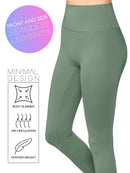 WB3018 Peached Seamless Front & Side High Waisted Leggings with Inner Pocket Full-Length Yoga Pants