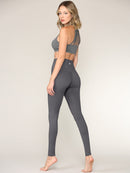 WB3018 Peached Seamless Front & Side High Waisted Leggings with Inner Pocket Full-Length Yoga Pants