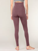 WB3020 Women's Peached Seamless Front & Side Foldable Waisted Leggings with Inner Pocket Full-Length Yoga Pants