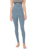 WB3020 Women's Peached Seamless Front & Side Foldable Waisted Leggings with Inner Pocket Full-Length Yoga Pants