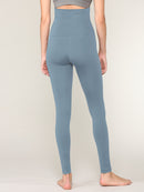 WB3020 Women's Peached Seamless Front & Side Foldable Waisted Leggings with Inner Pocket Full-Length Yoga Pants