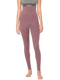 WB3020 Women's Peached Seamless Front & Side Foldable Waisted Leggings with Inner Pocket Full-Length Yoga Pants