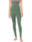 WB3020 Women's Peached Seamless Front & Side Foldable Waisted Leggings with Inner Pocket Full-Length Yoga Pants