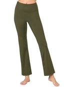 WB3021 Peached Seamless Front & Side Leggings with Inner Pocket Ankle Boot Cut Yoga Pants