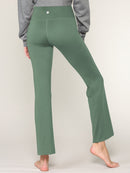 WB3021 Peached Seamless Front & Side Leggings with Inner Pocket Ankle Boot Cut Yoga Pants