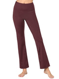 WB3021 Peached Seamless Front & Side Leggings with Inner Pocket Ankle Boot Cut Yoga Pants