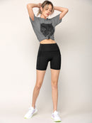 WB3022 Women's Anti-cellulite Sport Shorts Leggings with High-Waist Tummy Control Body Shaper Wide Waistband