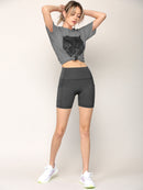 WB3022 Women's Anti-cellulite Sport Shorts Leggings with High-Waist Tummy Control Body Shaper Wide Waistband