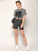 WB3022 Women's Anti-cellulite Sport Shorts Leggings with High-Waist Tummy Control Body Shaper Wide Waistband