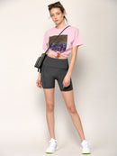 WB3022 Women's Anti-cellulite Sport Shorts Leggings with High-Waist Tummy Control Body Shaper Wide Waistband