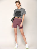WB3022 Women's Anti-cellulite Sport Shorts Leggings with High-Waist Tummy Control Body Shaper Wide Waistband