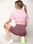 WB3022 Women's Anti-cellulite Sport Shorts Leggings with High-Waist Tummy Control Body Shaper Wide Waistband