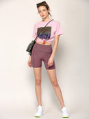 WB3022 Women's Anti-cellulite Sport Shorts Leggings with High-Waist Tummy Control Body Shaper Wide Waistband