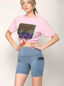 WB3022 Women's Anti-cellulite Sport Shorts Leggings with High-Waist Tummy Control Body Shaper Wide Waistband