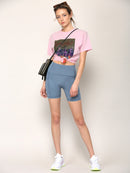 WB3022 Women's Anti-cellulite Sport Shorts Leggings with High-Waist Tummy Control Body Shaper Wide Waistband
