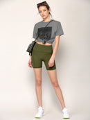 WB3022 Women's Anti-cellulite Sport Shorts Leggings with High-Waist Tummy Control Body Shaper Wide Waistband