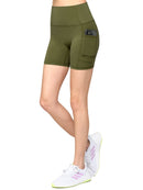 WB3022 Women's Anti-cellulite Sport Shorts Leggings with High-Waist Tummy Control Body Shaper Wide Waistband