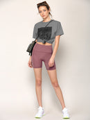 WB3022 Women's Anti-cellulite Sport Shorts Leggings with High-Waist Tummy Control Body Shaper Wide Waistband
