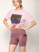 WB3022 Women's Anti-cellulite Sport Shorts Leggings with High-Waist Tummy Control Body Shaper Wide Waistband
