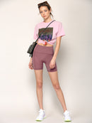 WB3022 Women's Anti-cellulite Sport Shorts Leggings with High-Waist Tummy Control Body Shaper Wide Waistband