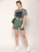 WB3022 Women's Anti-cellulite Sport Shorts Leggings with High-Waist Tummy Control Body Shaper Wide Waistband