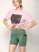 WB3022 Women's Anti-cellulite Sport Shorts Leggings with High-Waist Tummy Control Body Shaper Wide Waistband