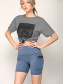 WB3022 Women's Anti-cellulite Sport Shorts Leggings with High-Waist Tummy Control Body Shaper Wide Waistband