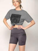 WB3022 Women's Anti-cellulite Sport Shorts Leggings with High-Waist Tummy Control Body Shaper Wide Waistband