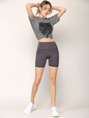 WB3022 Women's Anti-cellulite Sport Shorts Leggings with High-Waist Tummy Control Body Shaper Wide Waistband