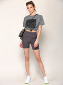 WB3022 Women's Anti-cellulite Sport Shorts Leggings with High-Waist Tummy Control Body Shaper Wide Waistband