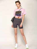 WB3022 Women's Anti-cellulite Sport Shorts Leggings with High-Waist Tummy Control Body Shaper Wide Waistband