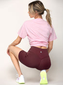 WB3022 Women's Anti-cellulite Sport Shorts Leggings with High-Waist Tummy Control Body Shaper Wide Waistband