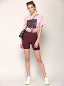 WB3022 Women's Anti-cellulite Sport Shorts Leggings with High-Waist Tummy Control Body Shaper Wide Waistband