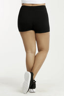 SOFRA LADIES COTTON 12 INCH OUTSEAM SHORTS W/ HIGH WAISTBAND PLUS SIZE (WP4006X)
