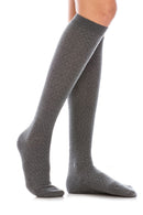 WS12 12 Pairs Textured Knit Design, Shoe Size 6â€“9, Made in Korea Ripple Pattern Knee High Socks
