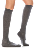 WS12 12 Pairs Textured Knit Design, Shoe Size 6â€“9, Made in Korea Ripple Pattern Knee High Socks
