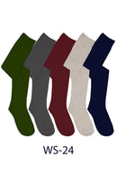 WS24 12 Pairs Soft Stretch, Shoe Size 6-9, 80% Cotton / 20% Spandex Made in Korea Cotton Over-the-Knee High Socks