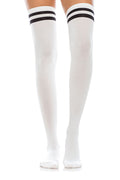 WS36 12 Pairs Striped Over the Knees Socks