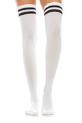 YM36 12 Pairs Striped Over-the-Knee Socks