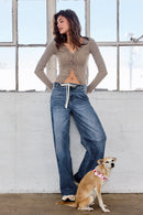 (OPEN PACK) Super High Rise Relaxed Wide with Waist String XP7004