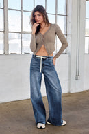 (OPEN PACK) Super High Rise Relaxed Wide with Waist String XP7004