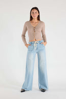(OPEN PACK) Super High Rise Relaxed Wide with Waist String XP7004